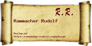 Rammacher Rudolf névjegykártya